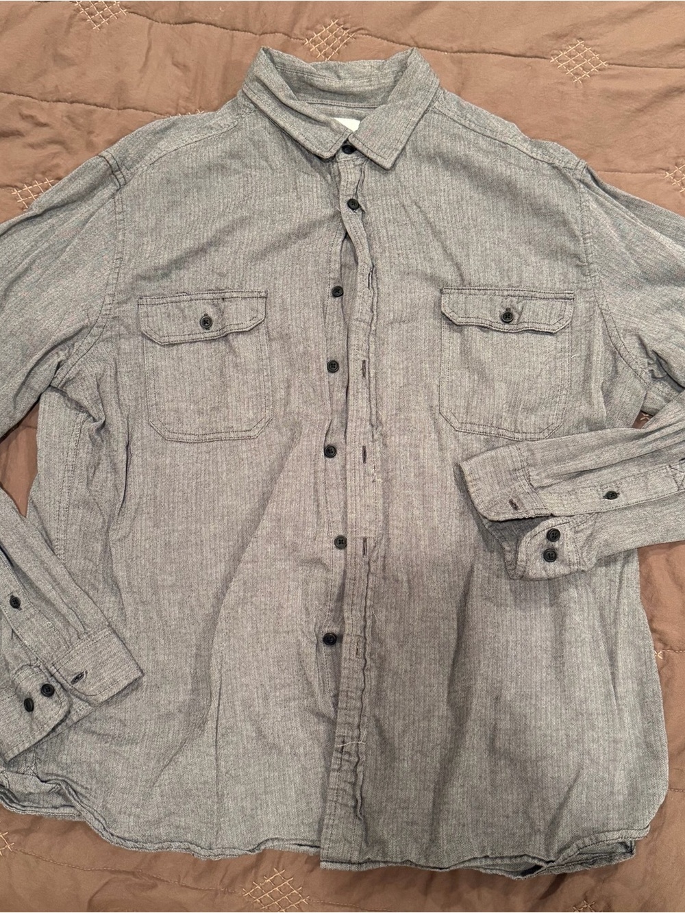 Goodfellow & Co Light Gray Casual Button-Down Shirt